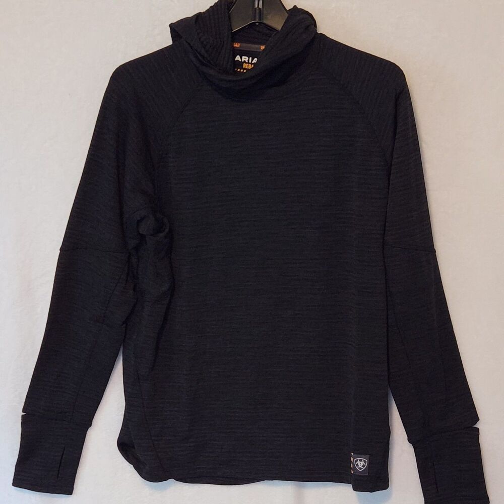 Ariat Mens S Black Rebar Gridwork Balaclava Long Sleeve Thermal Base Layer